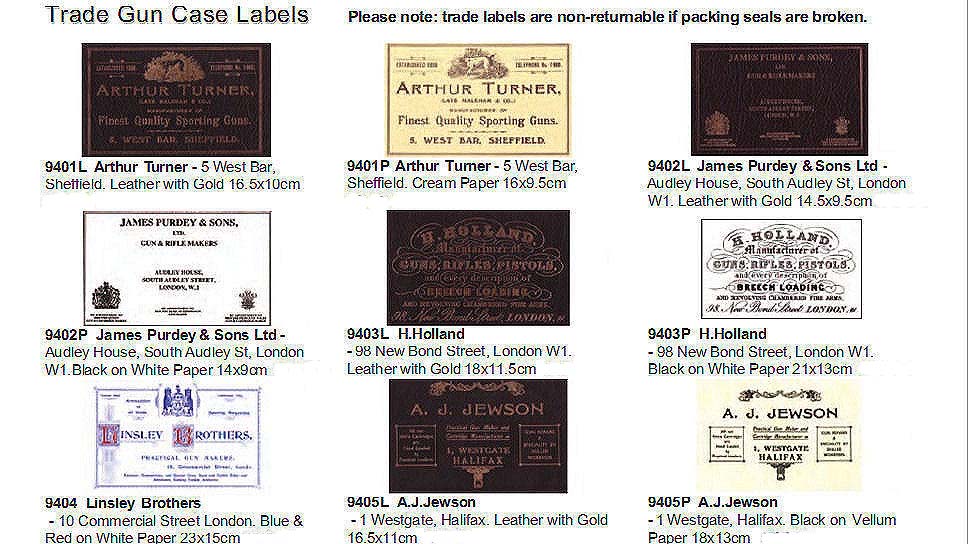 Vintage Gun Case Trade Labels 1896-1940